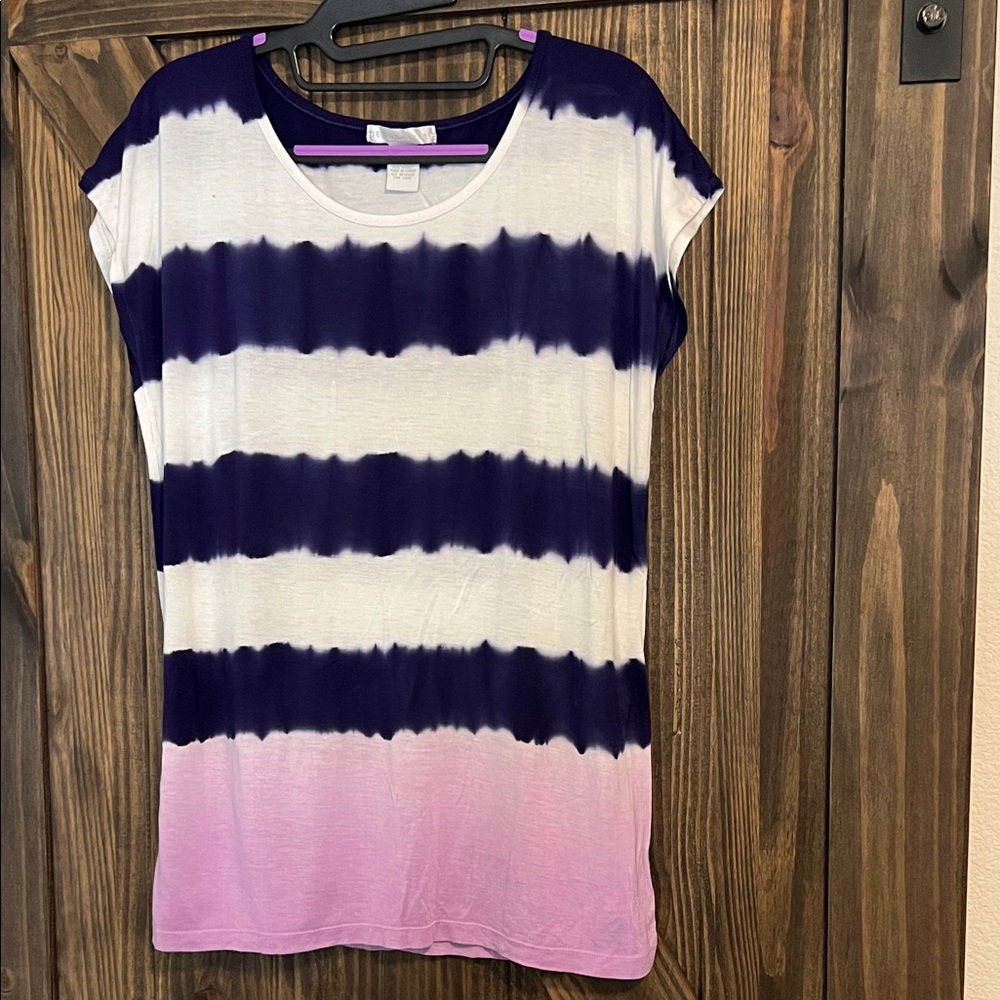 Design History Purple and Pink Striped Tee #1